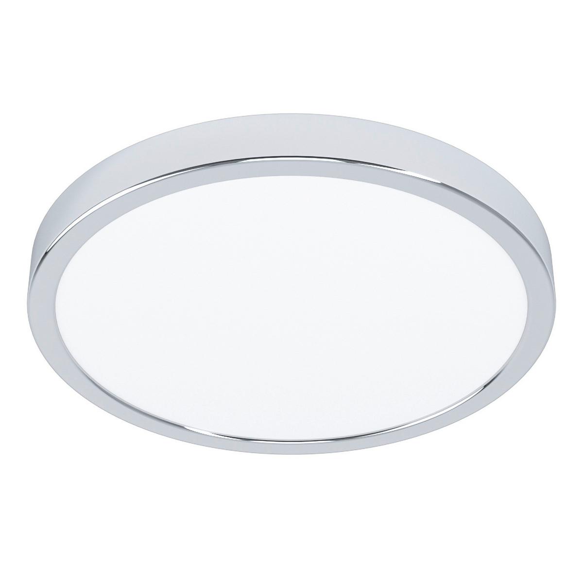 Bad-deckenleuchte Fueva Ip44 Weiß/chromfarben Ø 28,5 Cm - Chromfarben/Weiß, KONVENTIONELL, Kunststoff/Metall (28,5/2,8cm) - Eglo