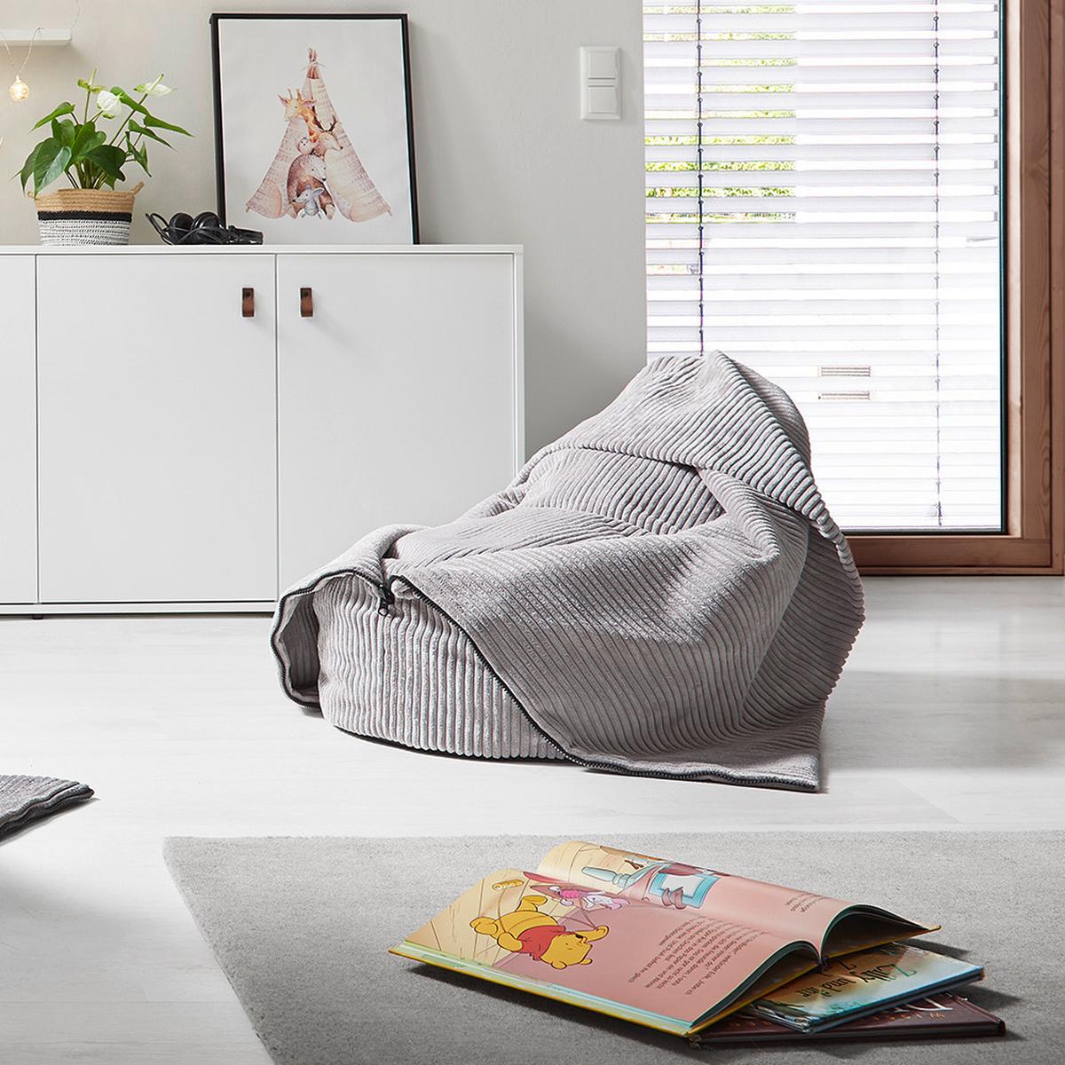 Sedací vak CAPRI světlá šedá - světle šedá, Moderní, textil (45/50/80cm)