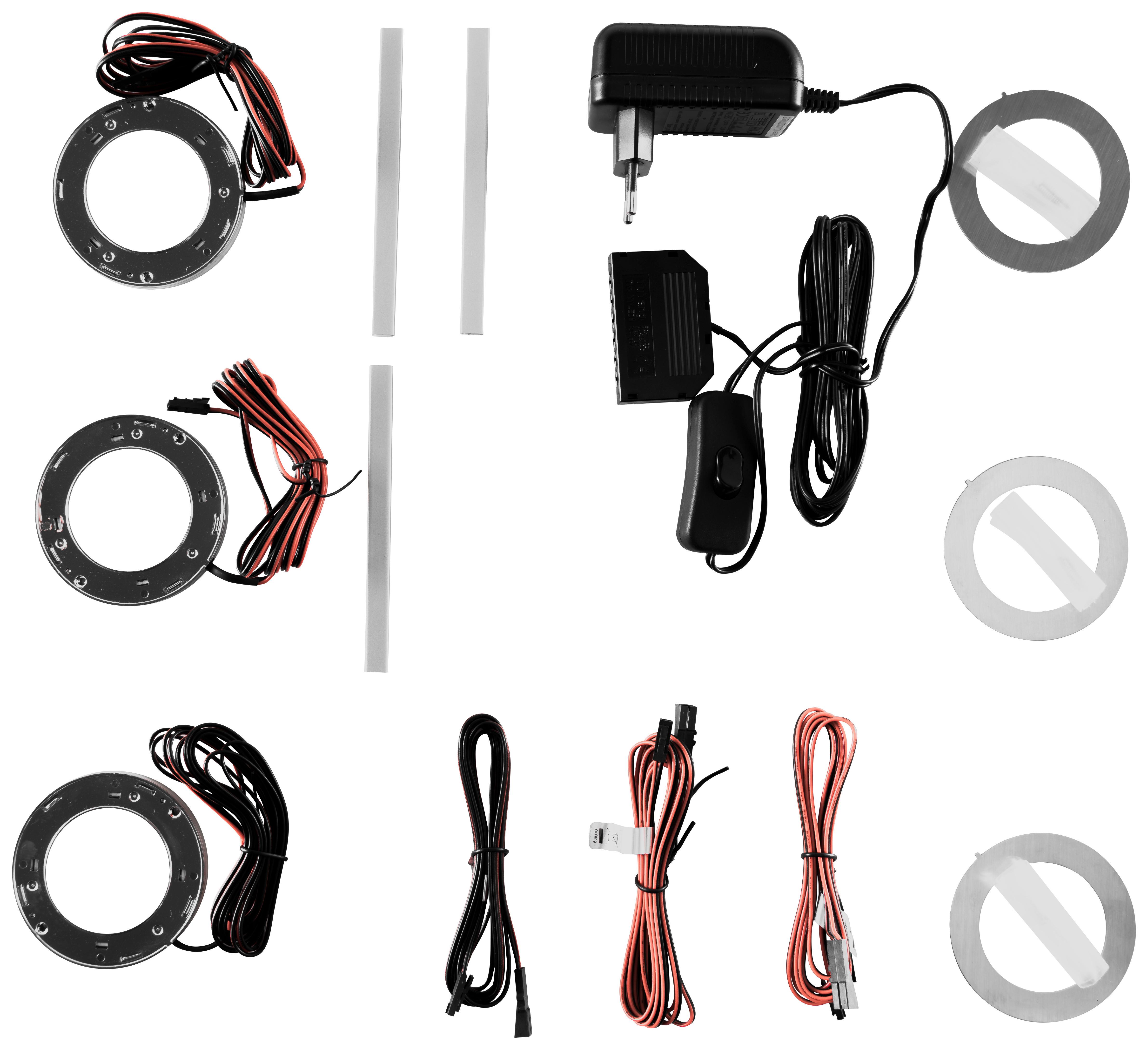 Einlegebodenbeleuchtung 3er Set Trento 2,4 W Led - Silberfarben, Design, Kunststoff/Metall (6/1/6cm) - Livetastic