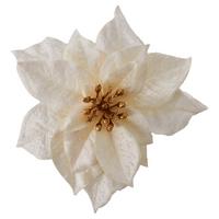 Dekorační květina POINSETIENBLÜTE I -PAZ- - krémová, Konvenční, plast (18cm) - Modern Living