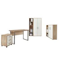 Büro Office Edition Mini Sonoma Eiche Dekor/weiß - Weiß/Sonoma Eiche, MODERN, Holzwerkstoff/Metall - MID.YOU