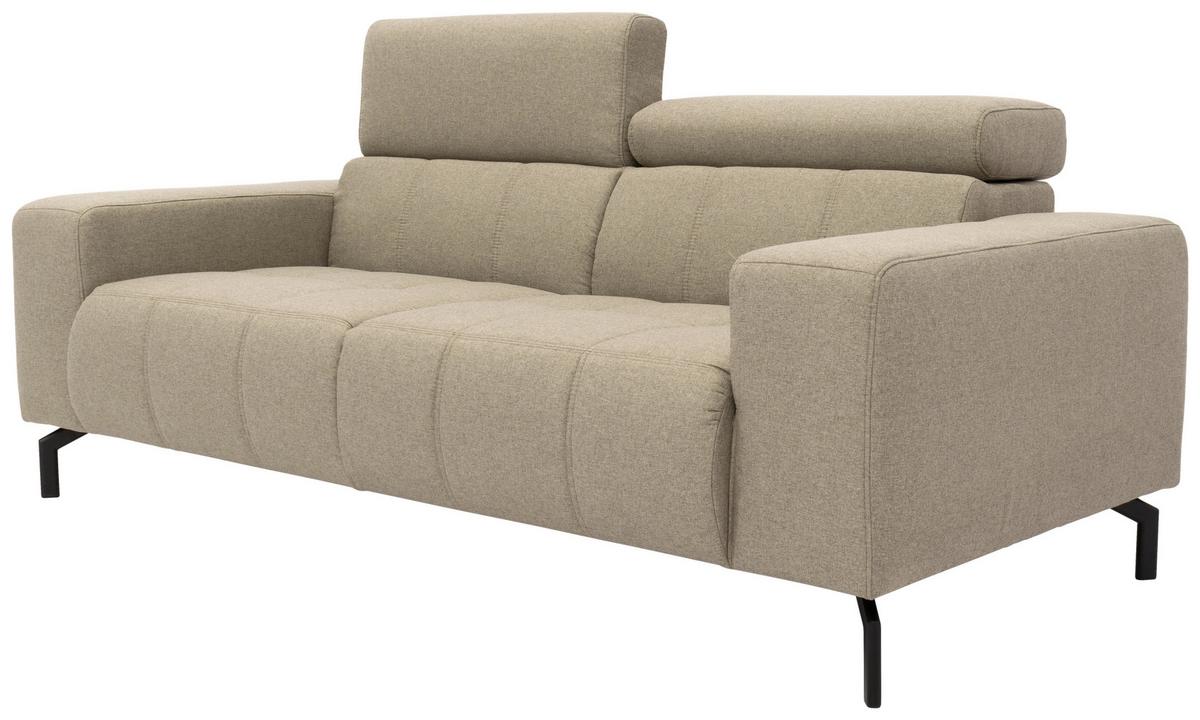 2-sitzer-sofa Cunelli Schlammfarben Webstoff - Schlammfarben/Schwarz, Design, Textil (208/79/104cm) - MID.YOU