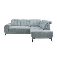 Ecksofa mit USB Anschluss Sano, Mintfrün, S: 261x200 cm - Schwarz/Mintgrün, MODERN, Textil (261/200cm) - Livetastic