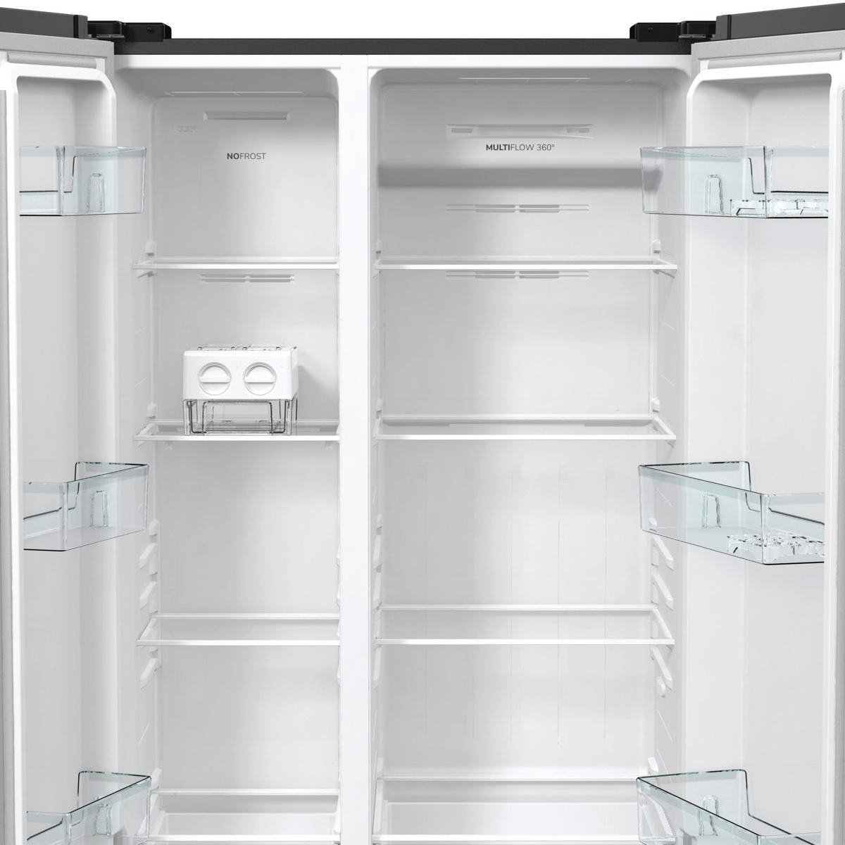 Side-by-side Nrr9185eabxl Advanced - Schwarz, MODERN, Glas/Kunststoff (91,5/178,6/67cm) - Gorenje