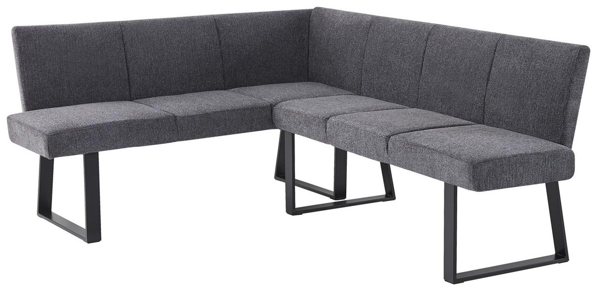 Eckbank Anthrazit/metallbeine Terri 150x190 Cm - Anthrazit/Schwarz, MODERN, Textil/Metall (150/190cm) - MID.YOU