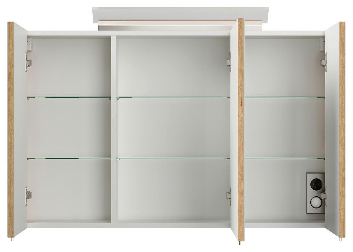 Spiegelschrank Eiche Dekor B: 100 cm - Eichefarben, MODERN, Glas/Holzwerkstoff (100/62/17cm) - MID.YOU