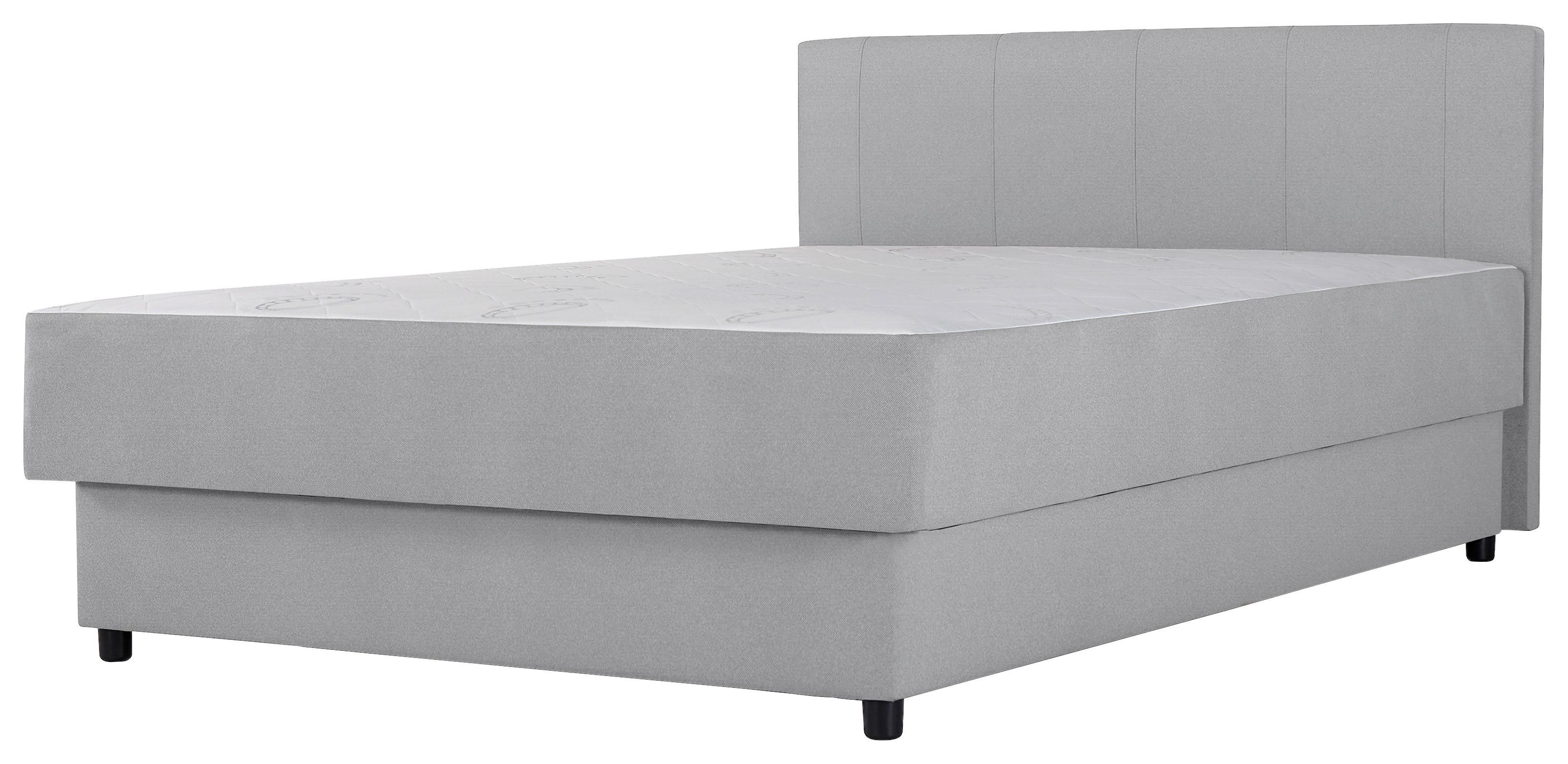 Kárpitozott Ágy Flora 140/200 Cm - világosszürke/szürke, Konventionell, faalapú anyag/textil (140/200cm)