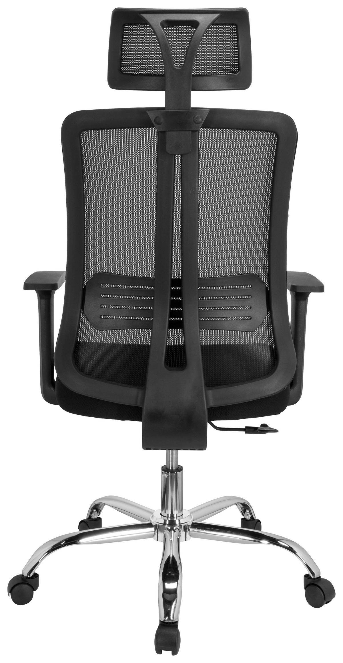Bürostuhl Zh 200 Schwraz Bis 100 Kg - Silberfarben/Schwarz, Basics, Kunststoff/Textil (66/102/59cm) - MID.YOU