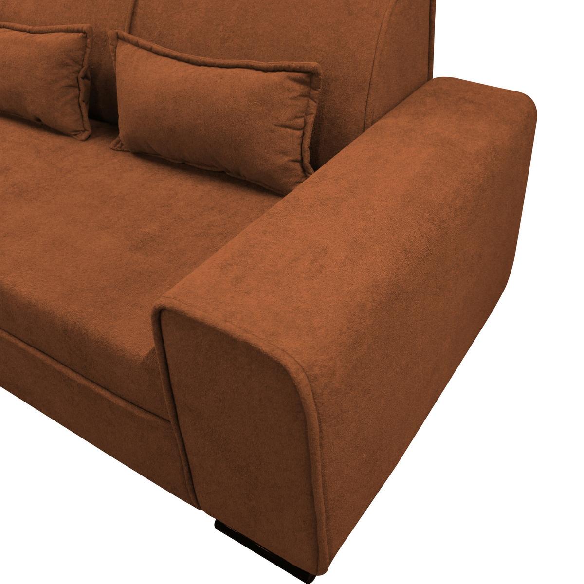 Ecksofa Classic Rostfarben 175x270 cm - Rostfarben/Schwarz, Design, Textil (175/270cm) - MID.YOU