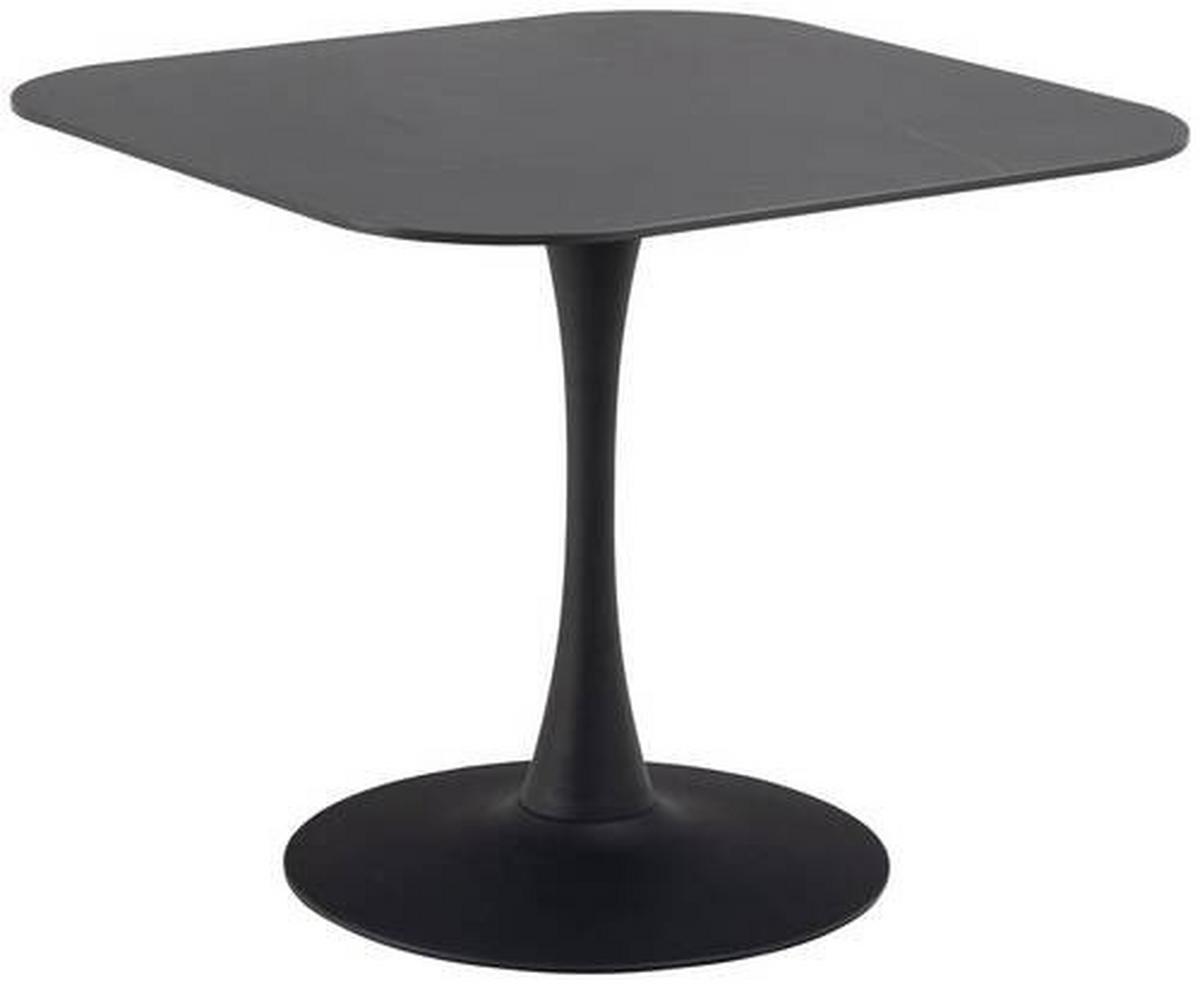 Keramický jídelní stůl MALTA 90 - černá, Design, kov/keramika (90/75/90cm) - MID.YOU