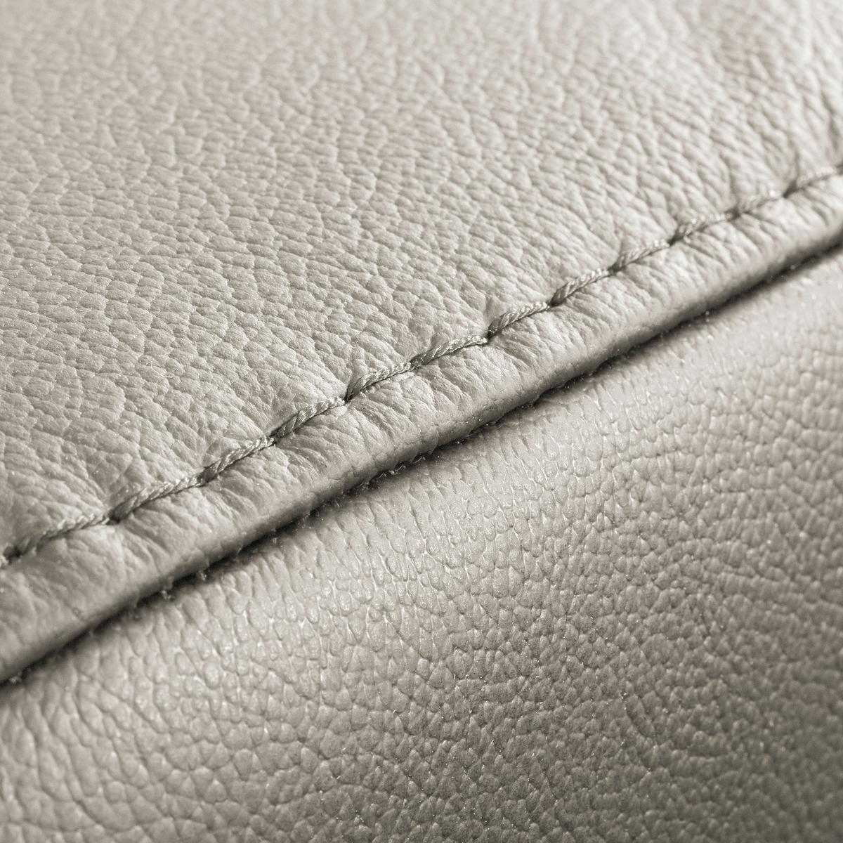 Ecksofa Torino Teilleder Platinfarben 173x247 - Platinfarben/Schwarz, Design, Leder/Textil (173/247cm) - Livetastic