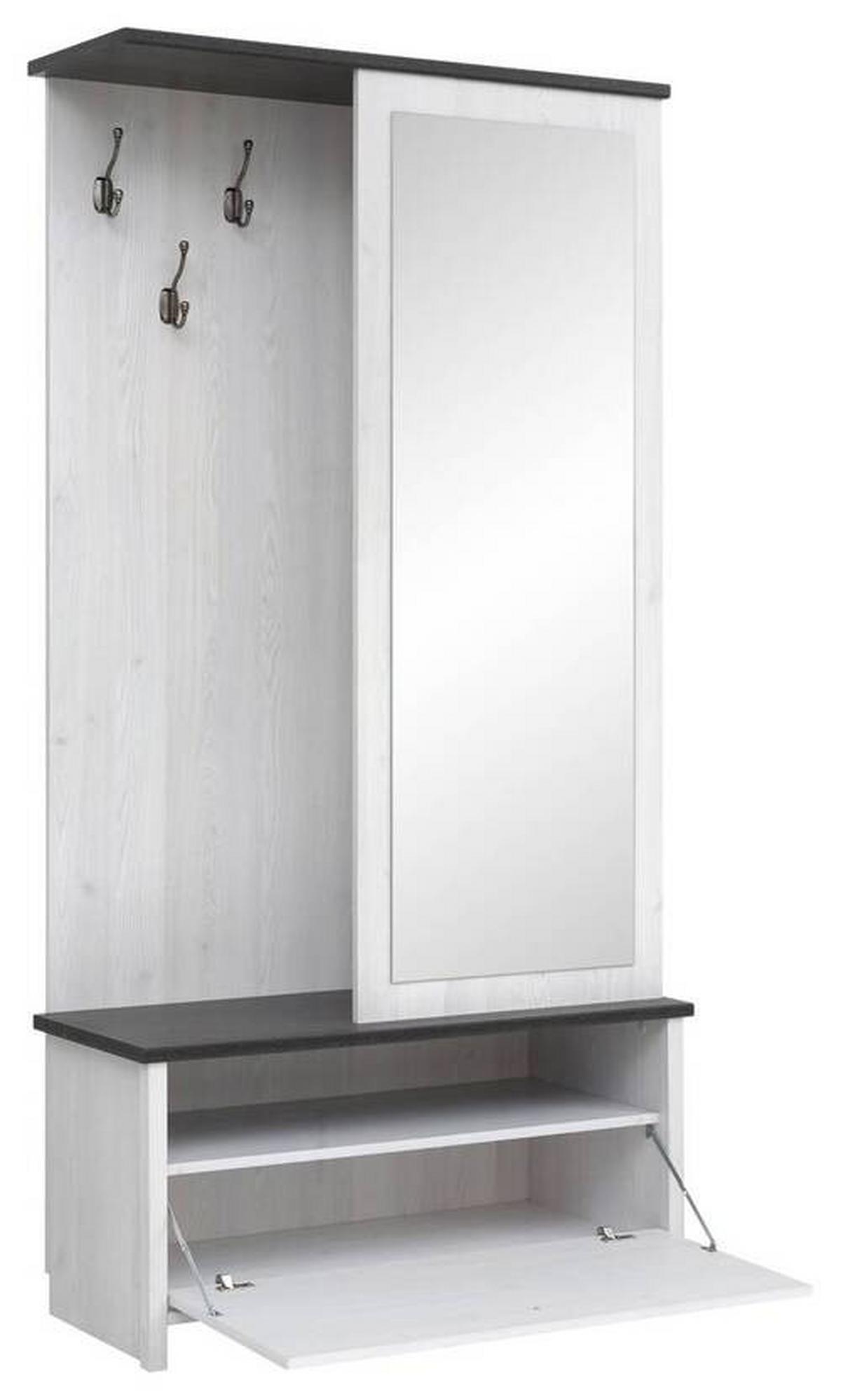 Garderobe Porto Hallway - Anthrazit/Weiß, Design, Holzwerkstoff (95,5/189,5/39,5cm)