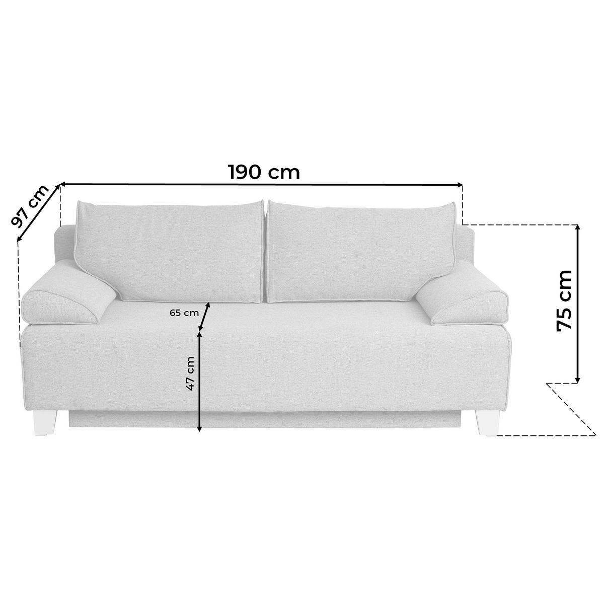 Schlafsofa Lena - Creme/Weiß, Design, Textil (190/75/97cm) - P & B