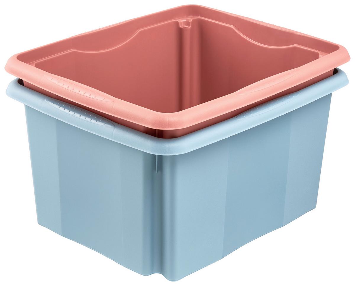 Aufbewahrungsbox Emil Stapelbar Kunststoff 24 L - Blau, KONVENTIONELL, Kunststoff (41/34,5/22cm)