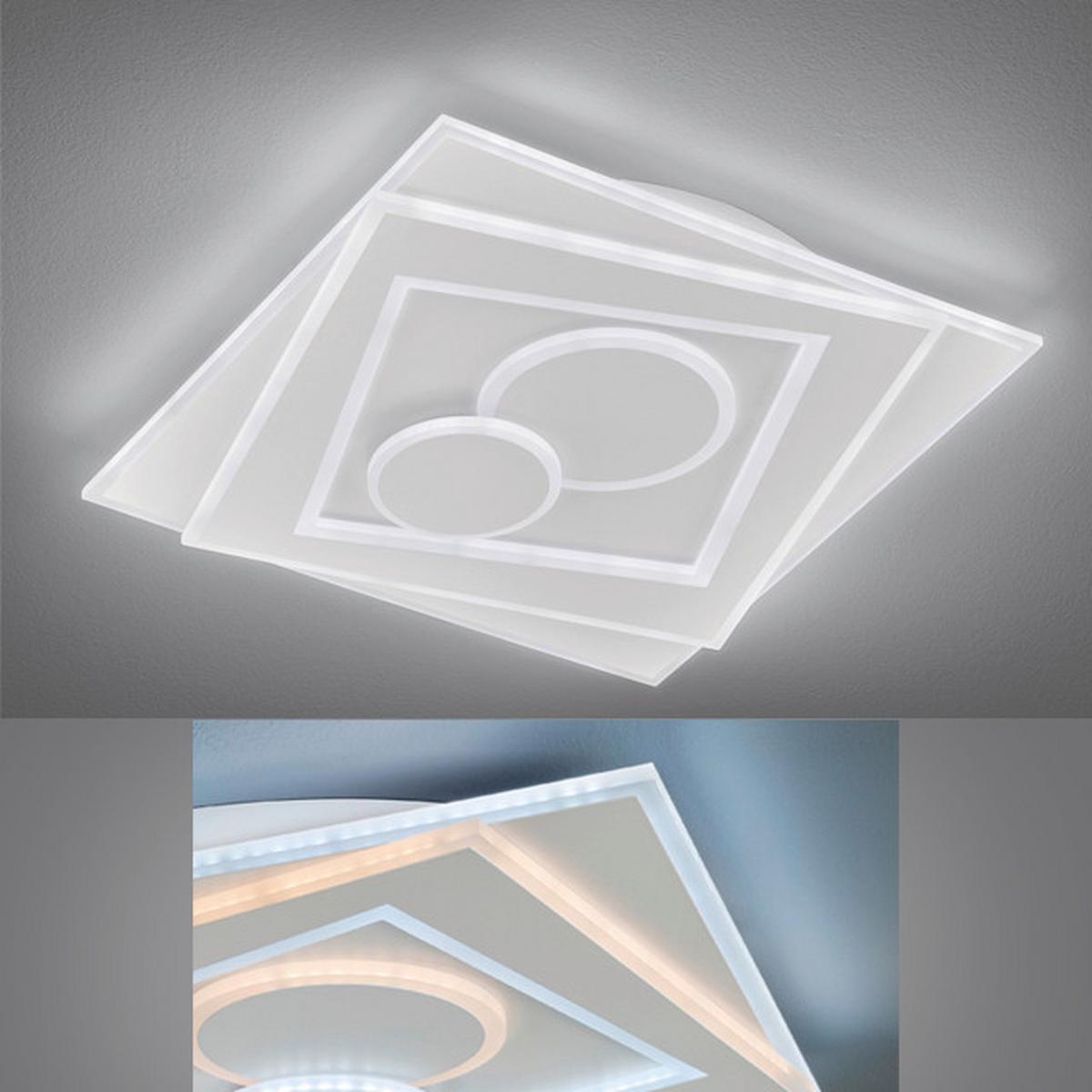 LED-Deckenleuchte Ratio L: 50,2 cm, 3-Fach Schaltbar - Weiß, Design, Metall (50,2/50,2cm) - Fischer & Honsel