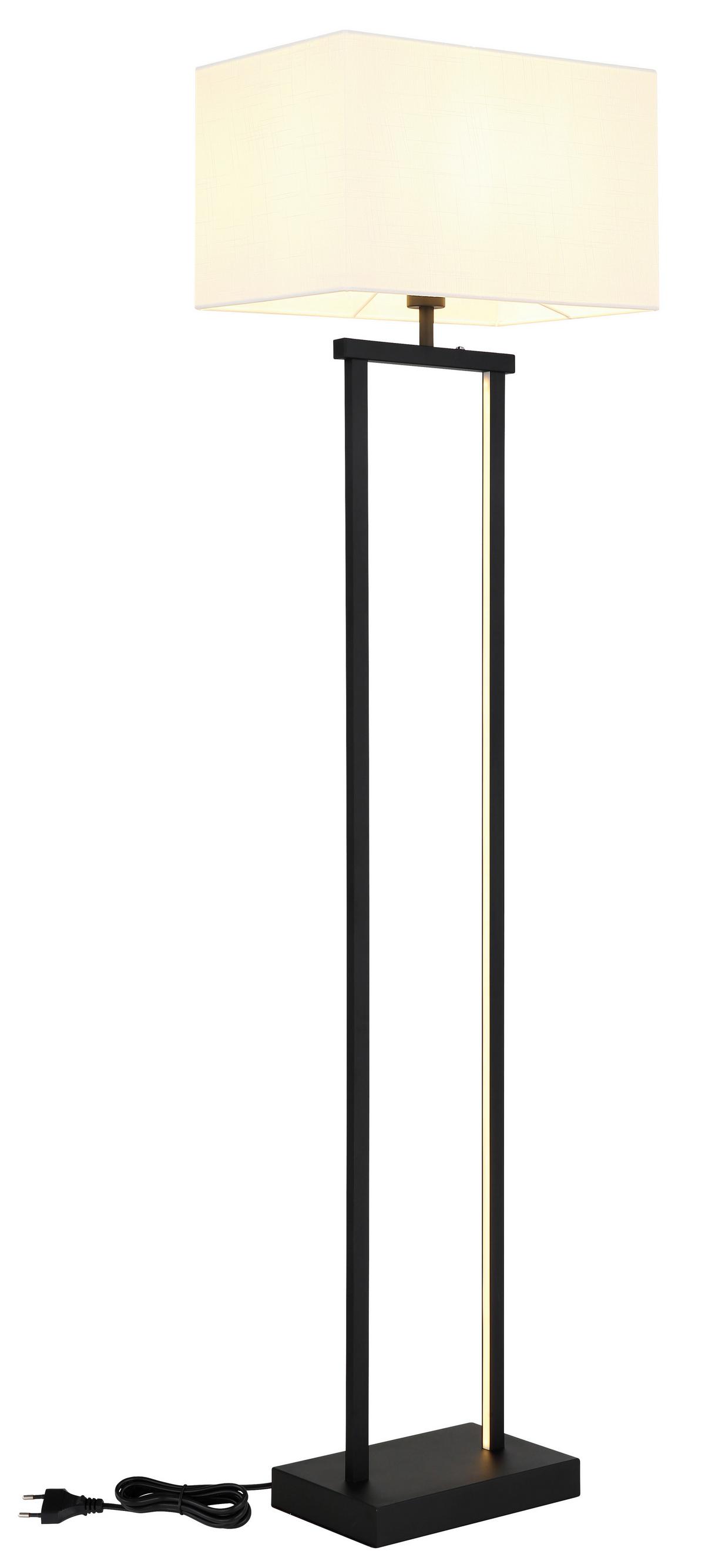 LED-STEHLEUCHTE Schwarz, ca. 40x27x153 cm - Schwarz/Weiß, Design, Kunststoff/Textil (40/27/153cm) - Globo