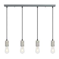 Hängeleuchte Edmund H: 120 Cm 4-Flammig, Metall/ Stein - Grau, Basics, Stein/Metall (80/5,5/120cm) - Globo