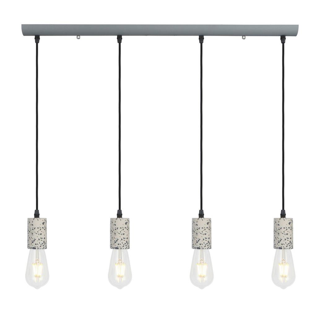 Hängeleuchte Edmund H: 120 cm 4-Flammig, Metall/ Stein