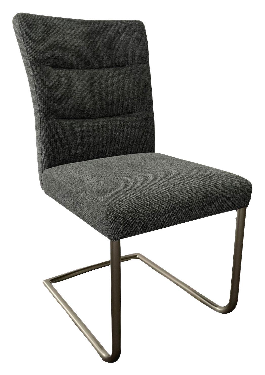Szánkótalpas Szék Merit - nikkelszínű/szürke, Konventionell, textil/fém (61/92/47cm)