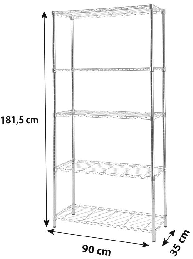Regal Mit 5 Einlegeböden Meran 2 B: 91 cm Chromfarben
