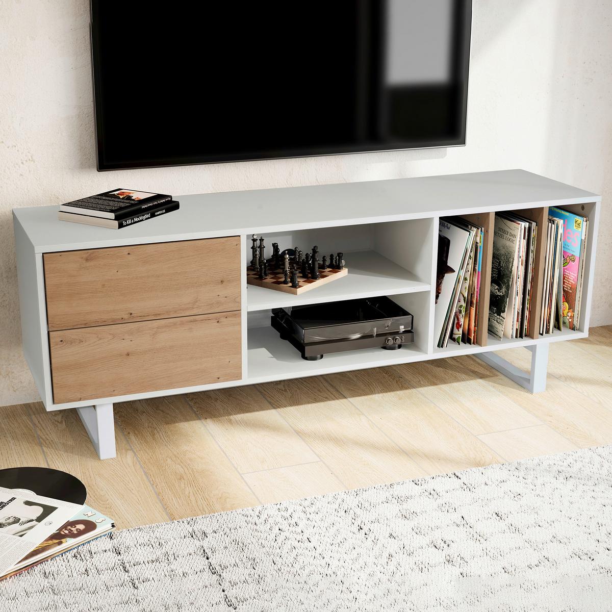 Lowboard Wl6.812 - Eichefarben/Weiß, Design, Holzwerkstoff (150/55/40cm) - Livetastic