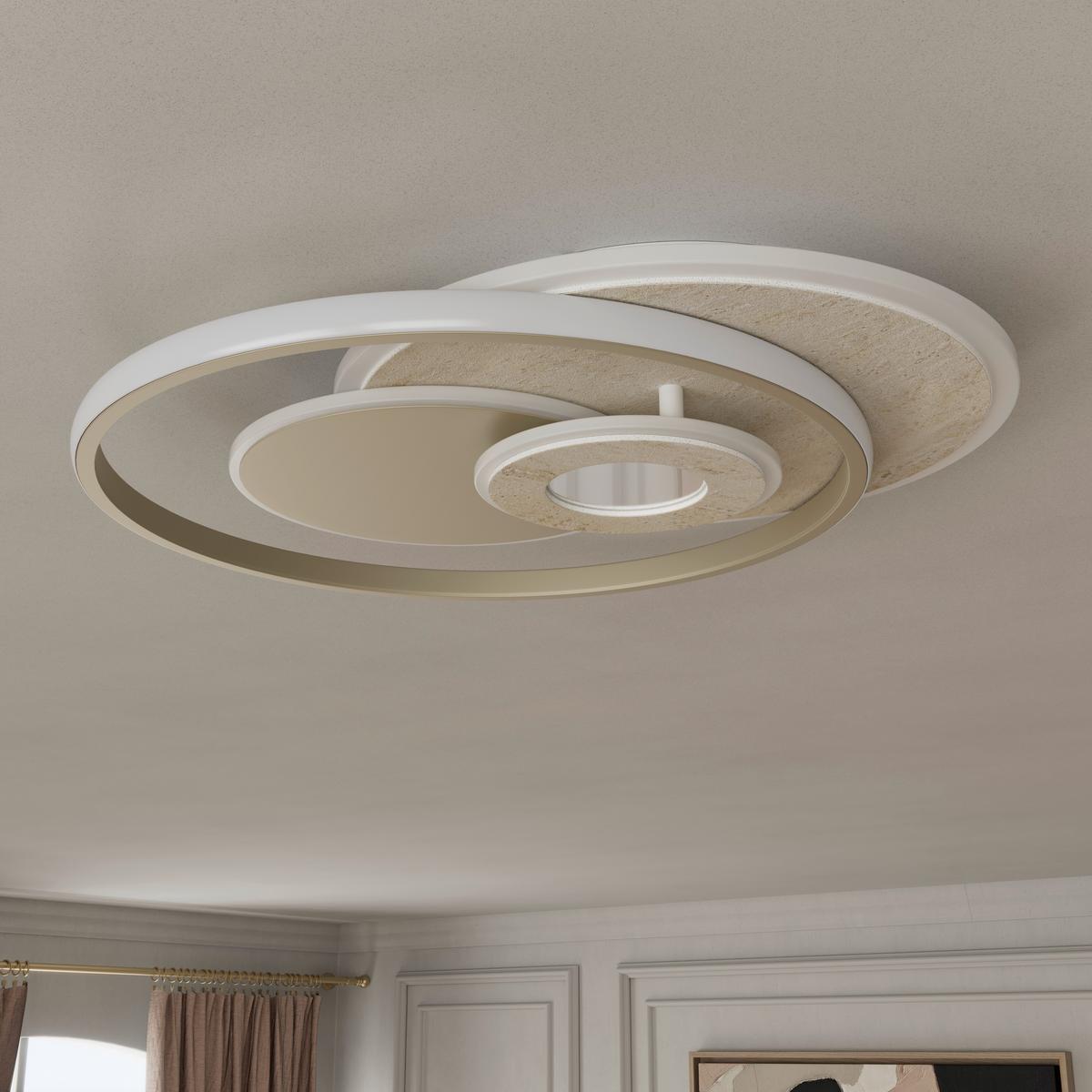 LED-DECKENLEUCHTE CARA - Sandfarben/Champagner, Basics, Kunststoff/Metall (42l) - Luca Bessoni