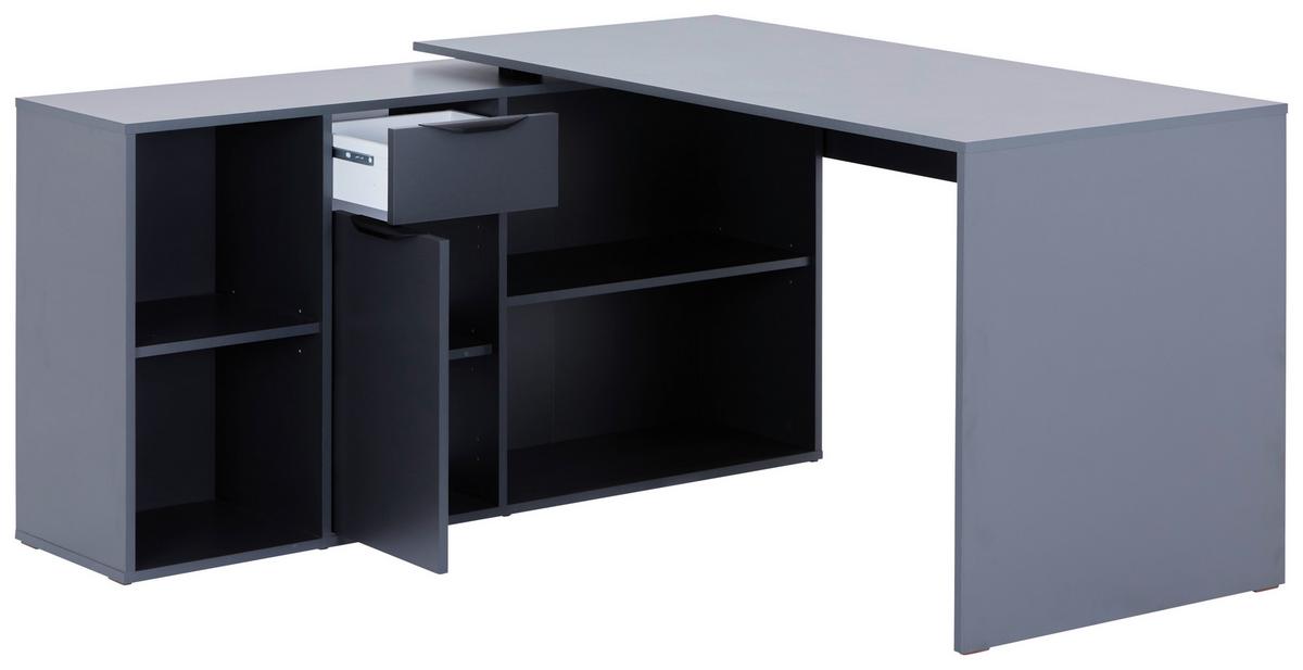 Sarok Íróasztal Mx 195 - antracit/fehér, Modern, faalapú anyag (136,8/74,2/135cm)