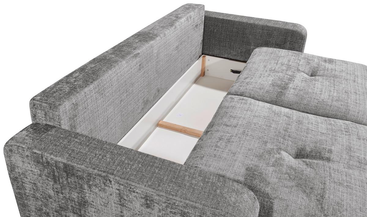 Schlafsofa Bullet Grau B: 235 Cm - Schwarz/Grau, KONVENTIONELL, Textil (235/88/120cm) - MID.YOU