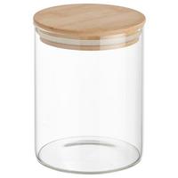 Dóza na potraviny Hedvig, Ø/V: 10/13,5cm - přírodní barvy, dřevo/sklo (10/13,5cm) - Zandiara
