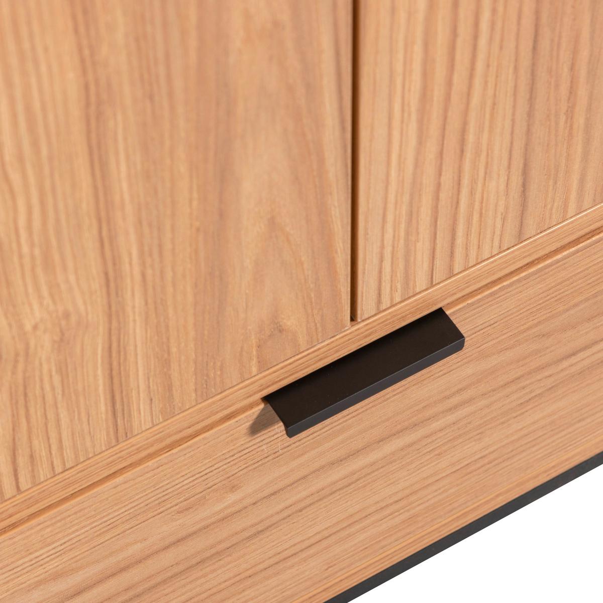 Mehrzweckschrank Silas Eichefarben B: 60 Cm - Eichefarben/Schwarz, Design, Holz (60/210/36cm) - Livetastic