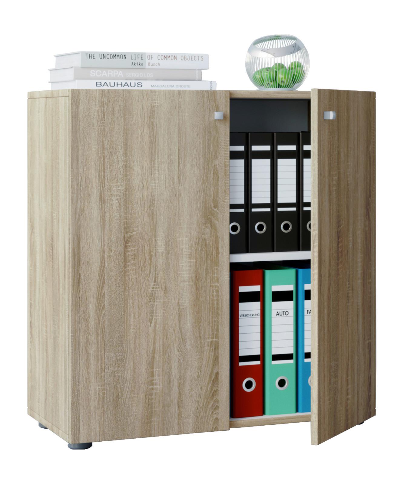 Aktenschrank Vandol Mini Eiche Dekor B: 70 cm - Eichefarben, Basics, Holzwerkstoff (70/74/39cm) - MID.YOU