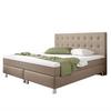 Boxspringbett 180x200 cm Köln Plus - Silberfarben/Cappuccino, KONVENTIONELL, Textil (180/115/210cm) - MID.YOU