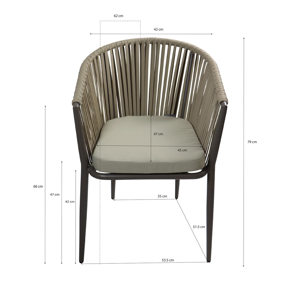 Gartenset Resi - Eiche grau/Braun, Basics, Metall (200/100/76cm) - Ambia Garden