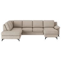 Wohnlandschaft Boom, Beige 204x309x156 cm - Beige/Schwarz, KONVENTIONELL, Textil (204/309/156cm) - Cotta