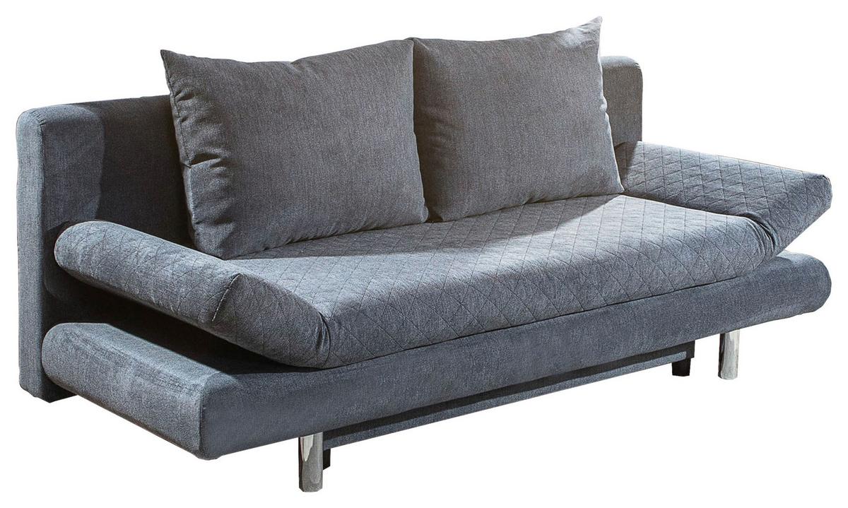 2-sitzer-sofa Mit Schlaffunktion Sorini B:194 Cm - Chromfarben/Anthrazit, Design, Textil (194/73/91cm) - Livetastic