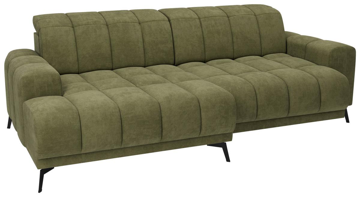 Rohová sedačka LAYA, levá, olivově zelená tkanina MEMPHIS - olivově zelená, Moderní, textil (155/250cm) - Premium Living