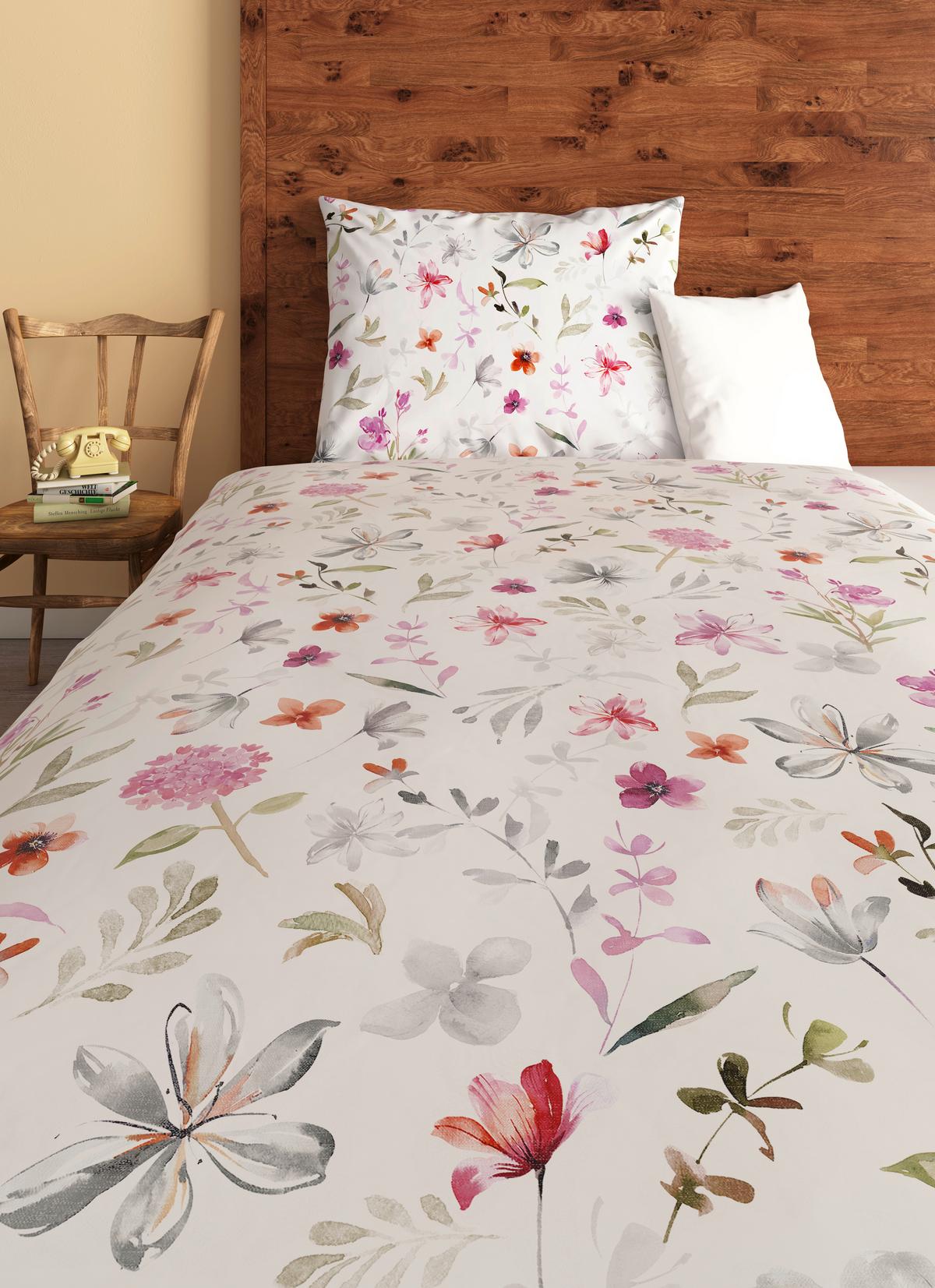 Bettwäsche Gulietta - Rosa/Weiß, ROMANTIK / LANDHAUS, Textil - James Wood