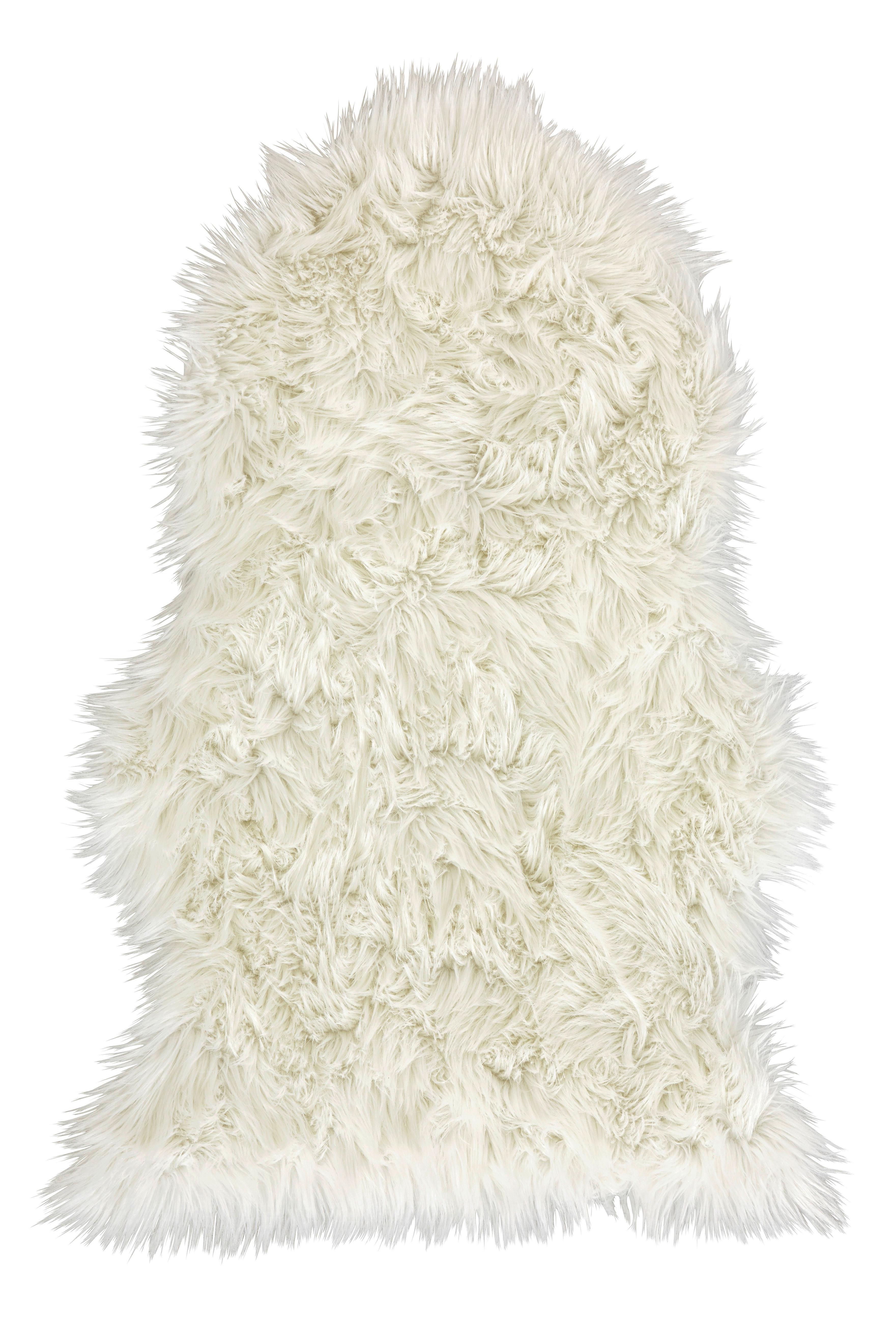 Kunstfell Alma Weiß 90x60 cm, Tierform - Weiß, ROMANTIK / LANDHAUS, Textil (90/60cm) - James Wood