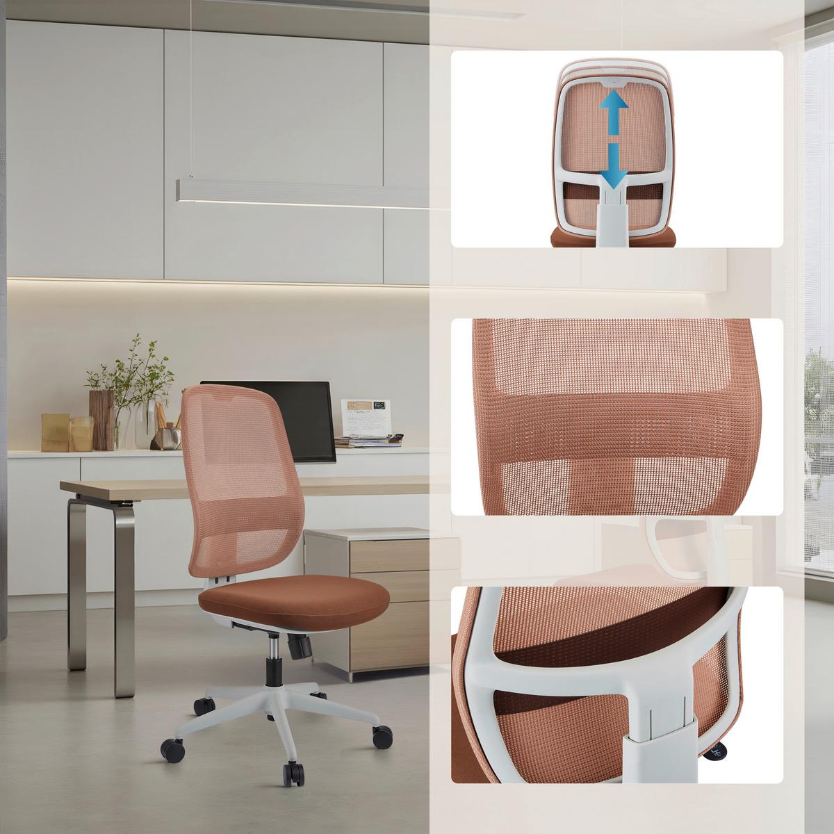 DREHSTUHL Minoro Braun/Weiß B: 55cm - Braun/Weiß, MODERN, Kunststoff/Textil (55/112/59cm) - MID.YOU