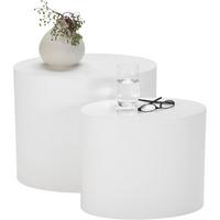 Couchtisch Rund 2er-Set Mice, Weiß - Weiß, Design, Holzwerkstoff (40/40cm) - Carryhome