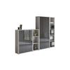 Office Edition B: 257 cm Grau/Anthrazit - Anthrazit Hochglanz/Grau, MODERN, Holzwerkstoff (257/186/33cm) - MID.YOU