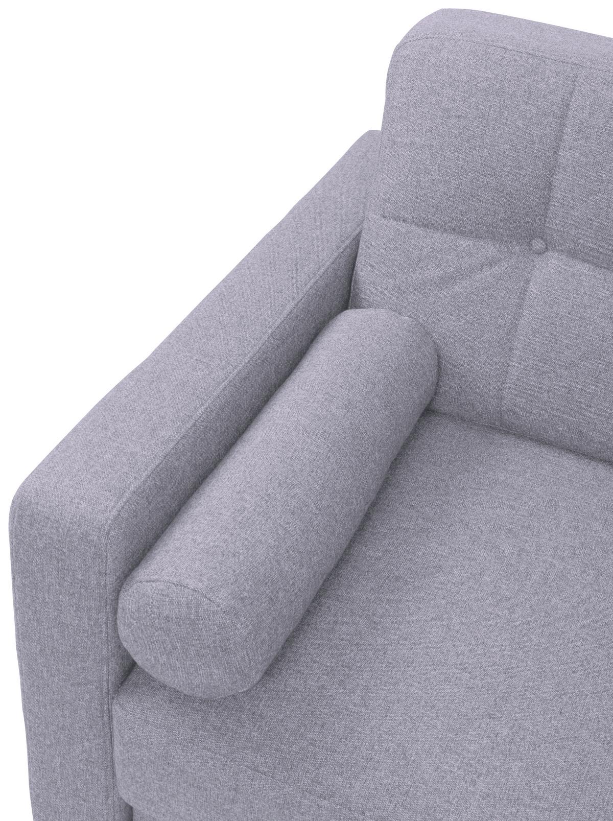 Eckschlafsofa Noret Graublau S: 223/157 cm - Hellgrau/Schwarz, KONVENTIONELL, Textil (223/157cm) - MID.YOU