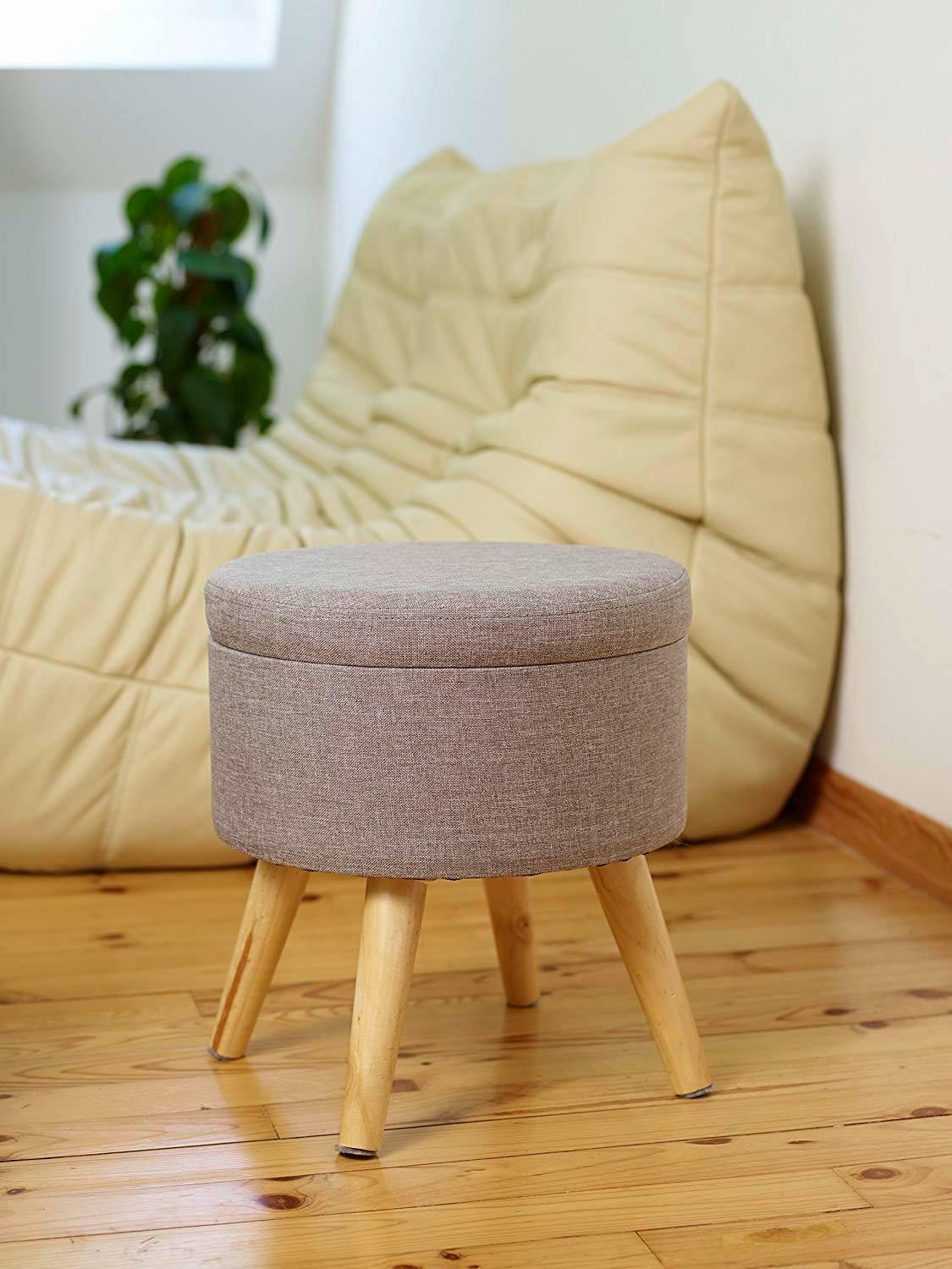 Hocker Max Grau Sitz Gepolstert H: 36 Cm - Grau, Design, Textil (32,5/36/32,5cm) - Echtwerk