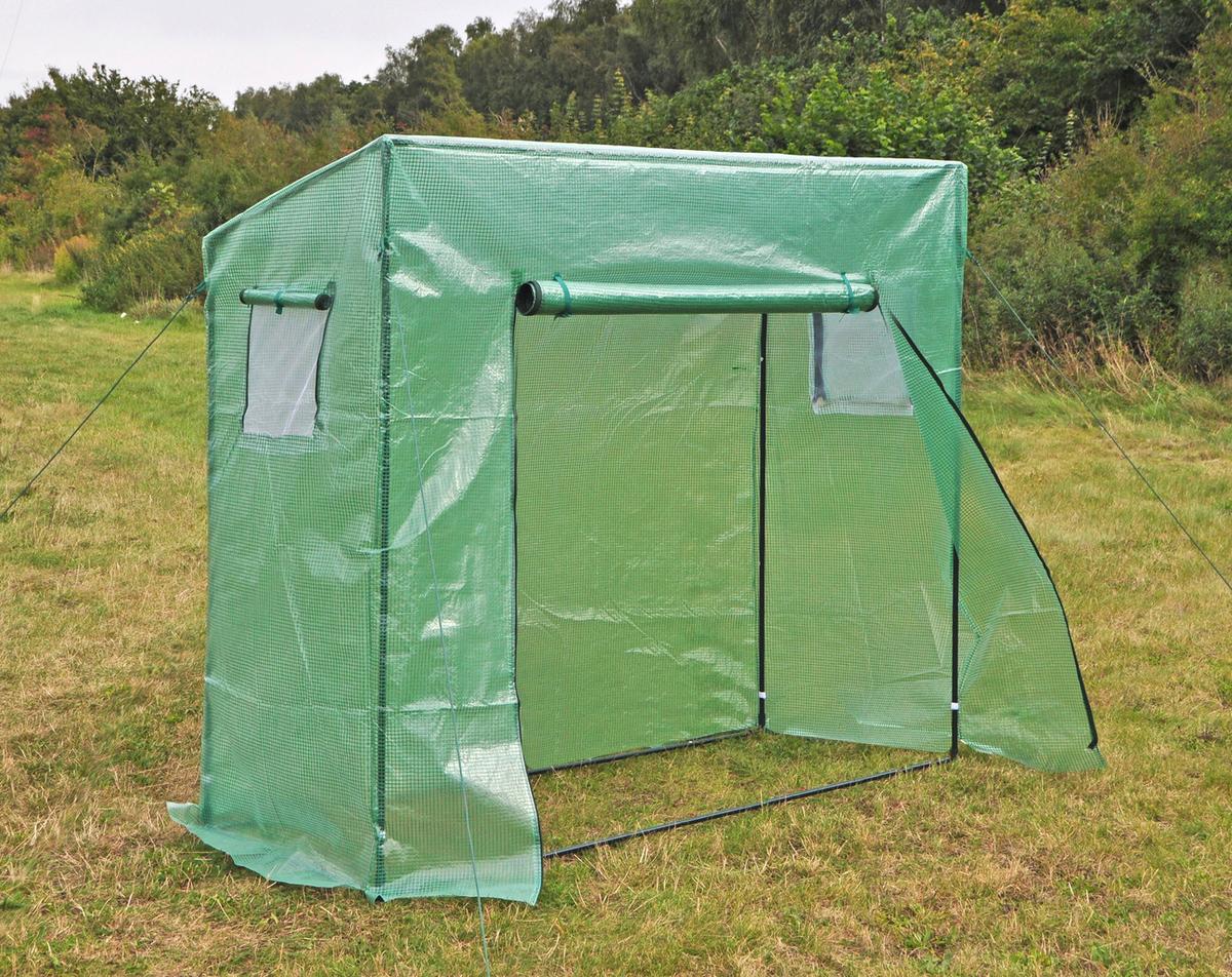 Gewächshaus 1,54m² Metall /Kunststoff Grün/Transparent - Transparent/Grün, Basics, Kunststoff/Metall (200/148-169/77cm)