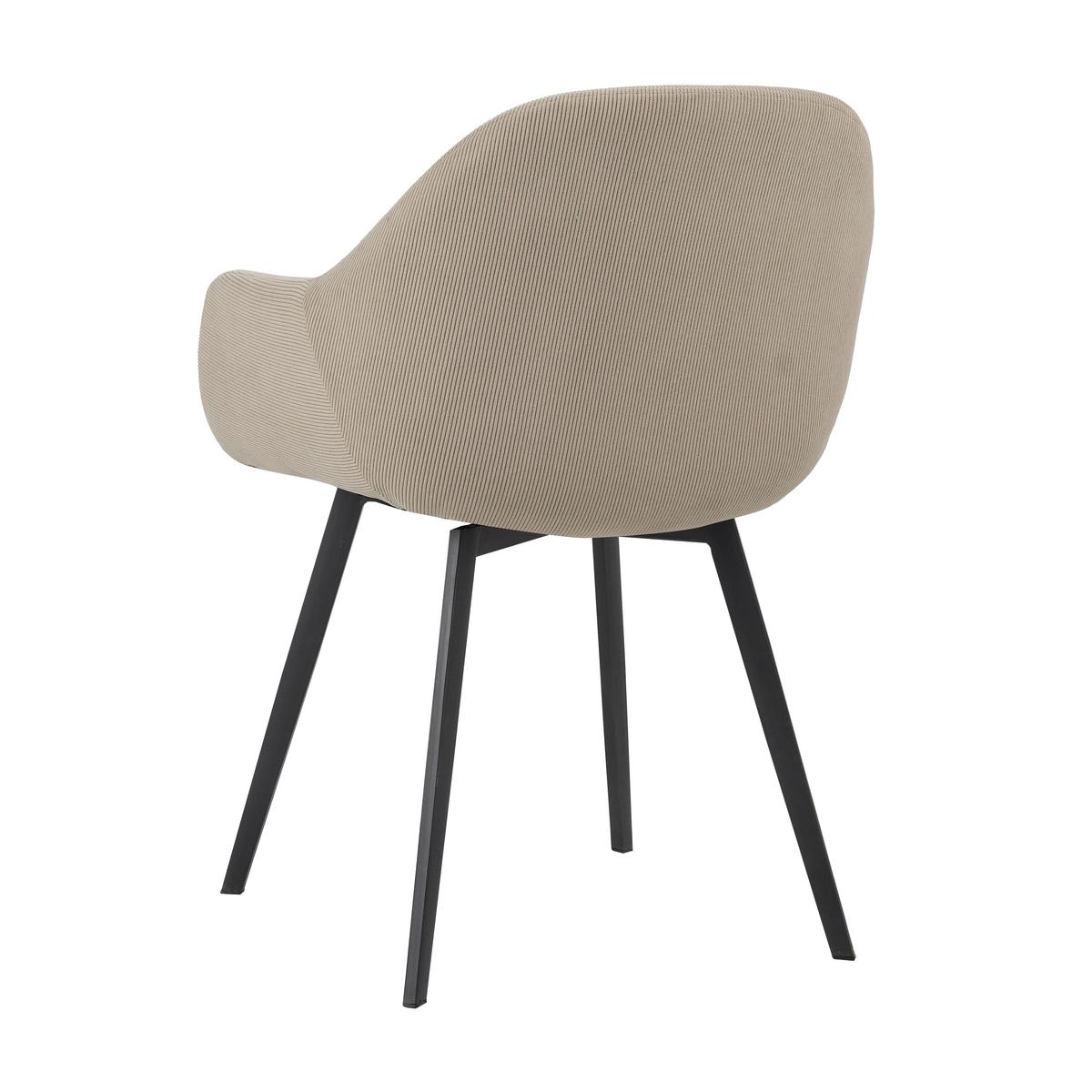 Armlehnstuhl-Set Cas Taupe B: 57cm - Taupe/Schwarz, MODERN, Textil/Metall (57/84/61cm) - Livetastic