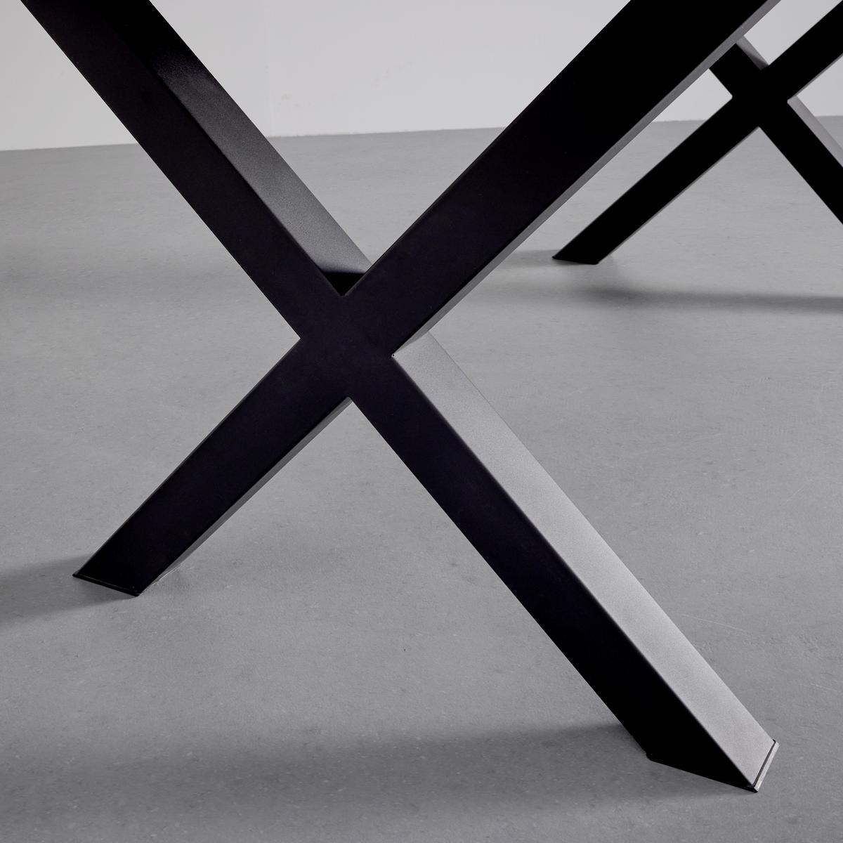 Jídelní stůl RICO 180x90 cm - černá/barvy dubu, Moderní, kov/dřevo (180/76/90cm) - Bessagi Home