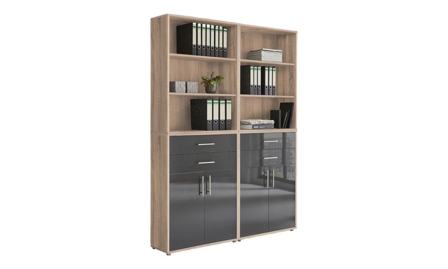 Aktenschrank Office Edition Anthr. Hg/Eiche D. B: 168,8cm