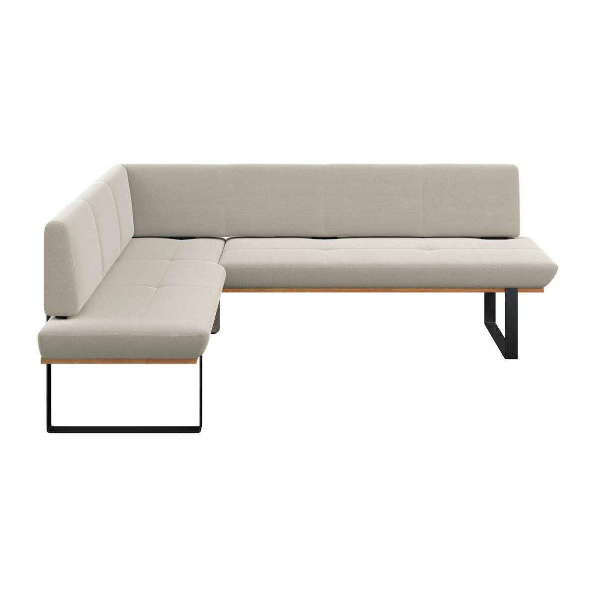 Eckbank Tristan Webstoff beige, S:175x225cm - Beige/Schwarz, MODERN, Holz/Textil (175/225cm) - James Wood