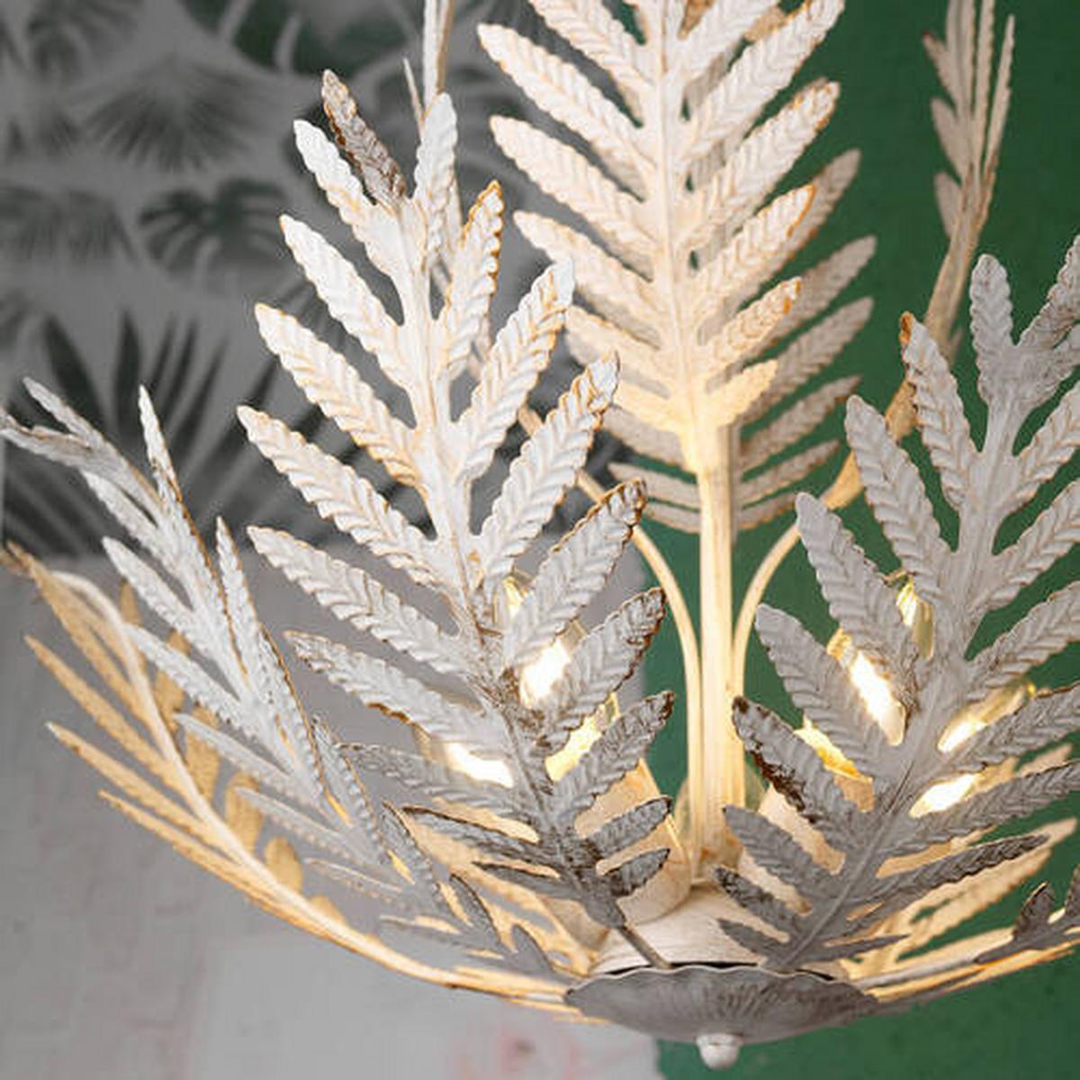 Hängeleuchte 4996/5a - Weiß, Natur, Metall (55/105cm)