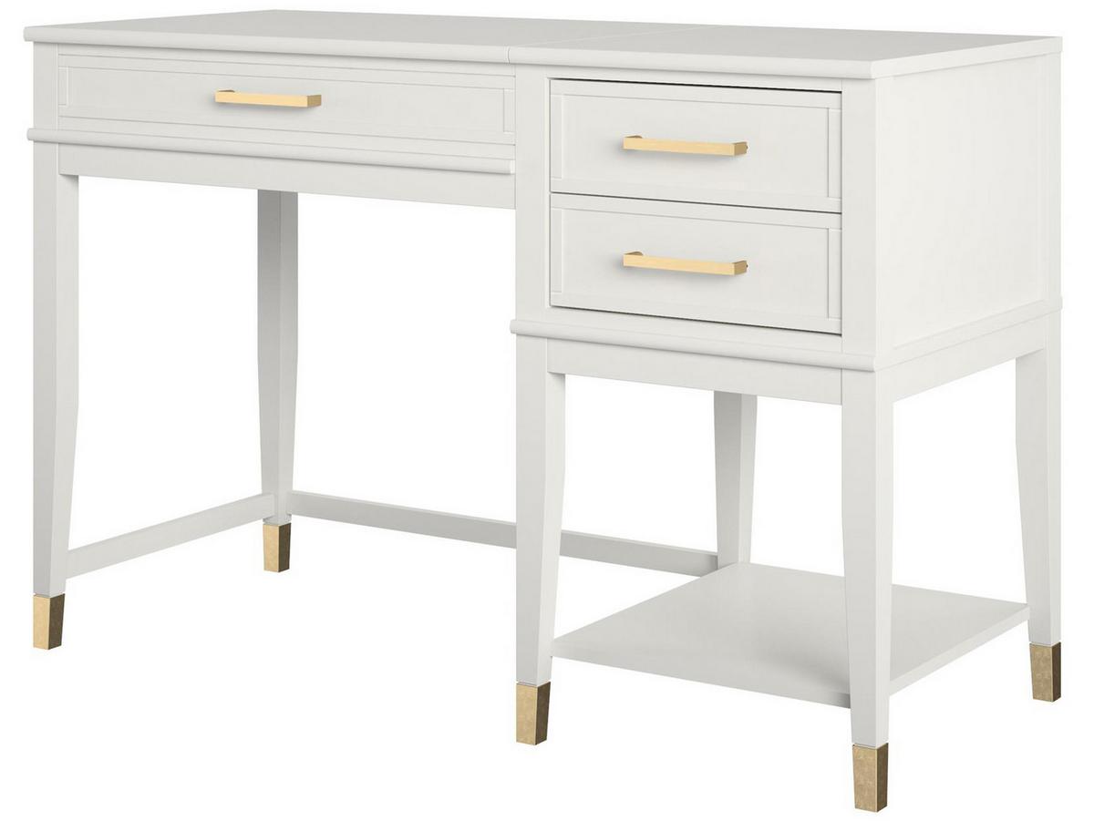 Schreibtisch Westerleigh Weiß B: 77 cm - Weiß, Design, Holzwerkstoff (115/77/49cm) - MID.YOU